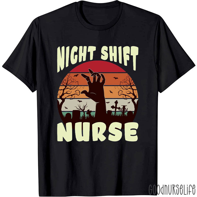 Halloween Graveyard Night Shift Nurse T-Shirt