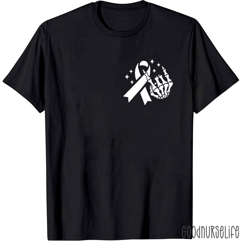 Pink Ribbon And Skeleton Hand Nurse T-Shirt