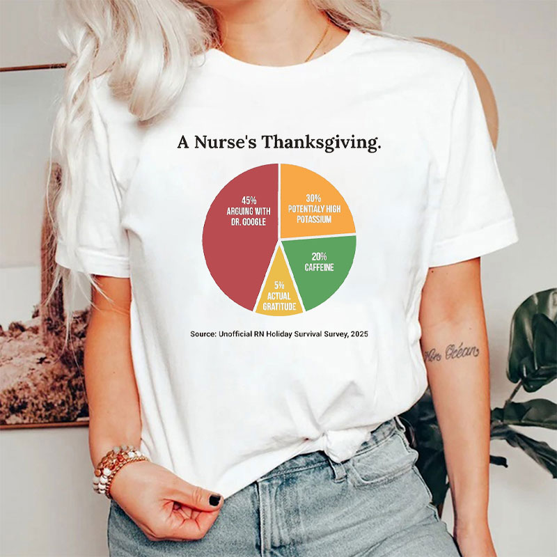 Nurse‘s Thanksgiving Pie Chart Nurse T-Shirt