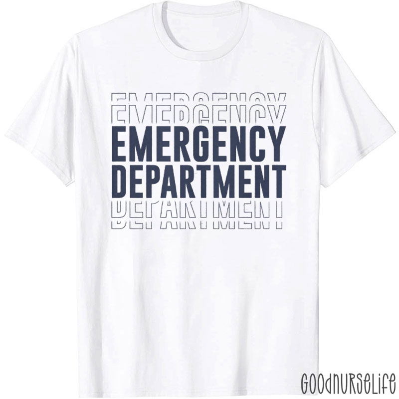 Emergency Department Typography Nurse T-Shirt