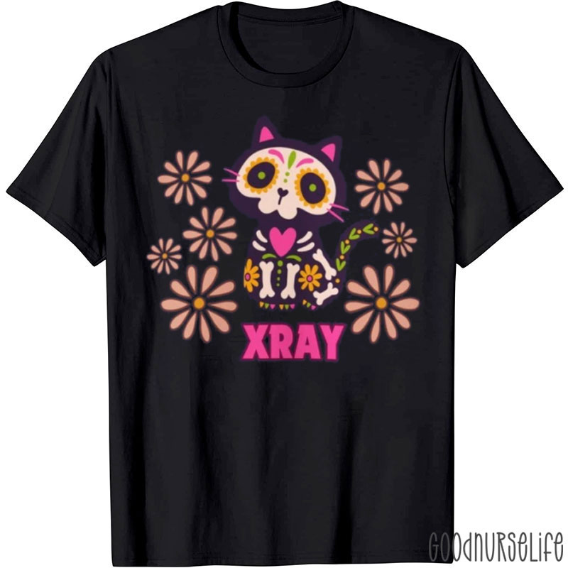 Groovy XRAY Halloween Cat Nurse T-Shirt