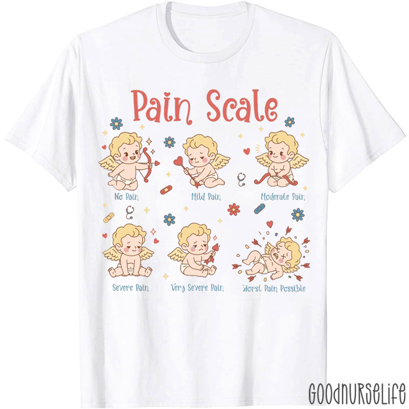 Pain Scale Cupid Nurse T-shirt