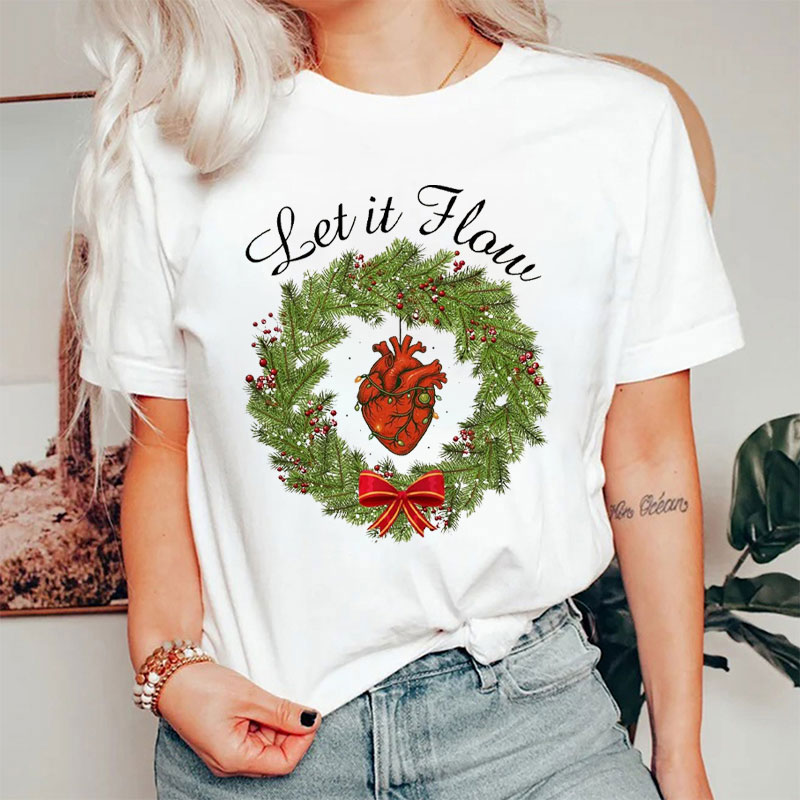 Let It Flow Heart Wreath T-Shirt