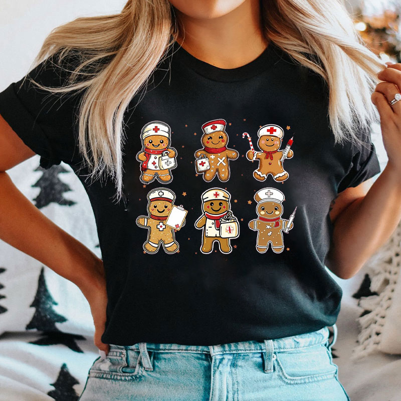 Gingerbread Nurse Crew Nurse T-Shirt