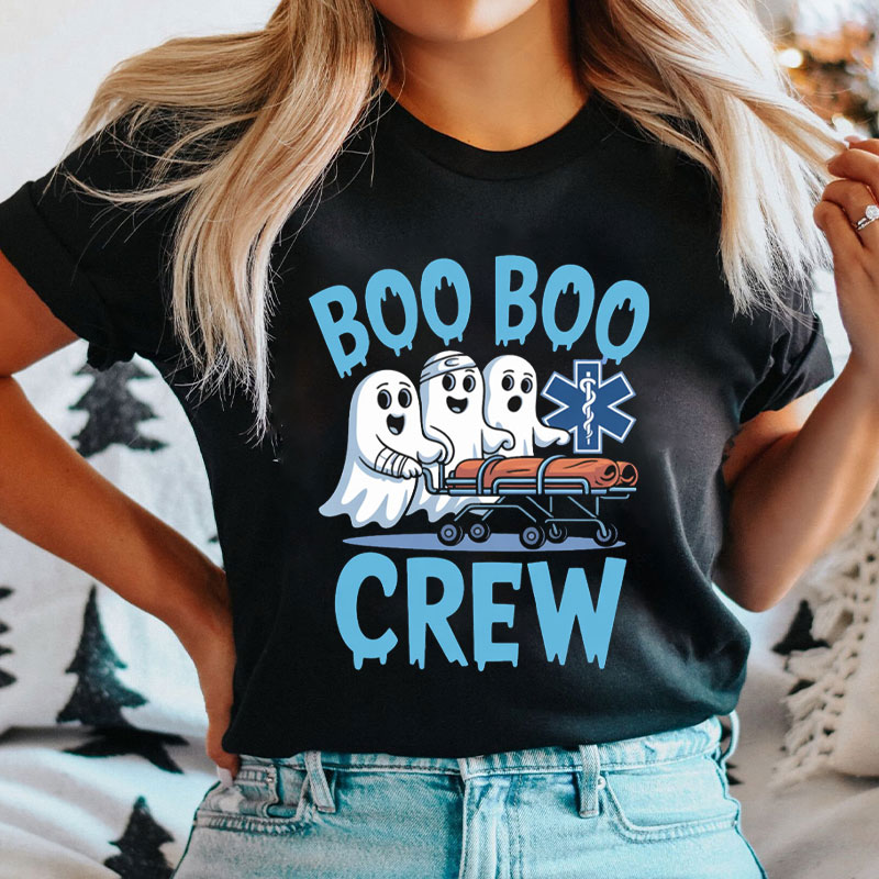 Boo Boo Crew Ghost Paramedic Nurse T-Shirt
