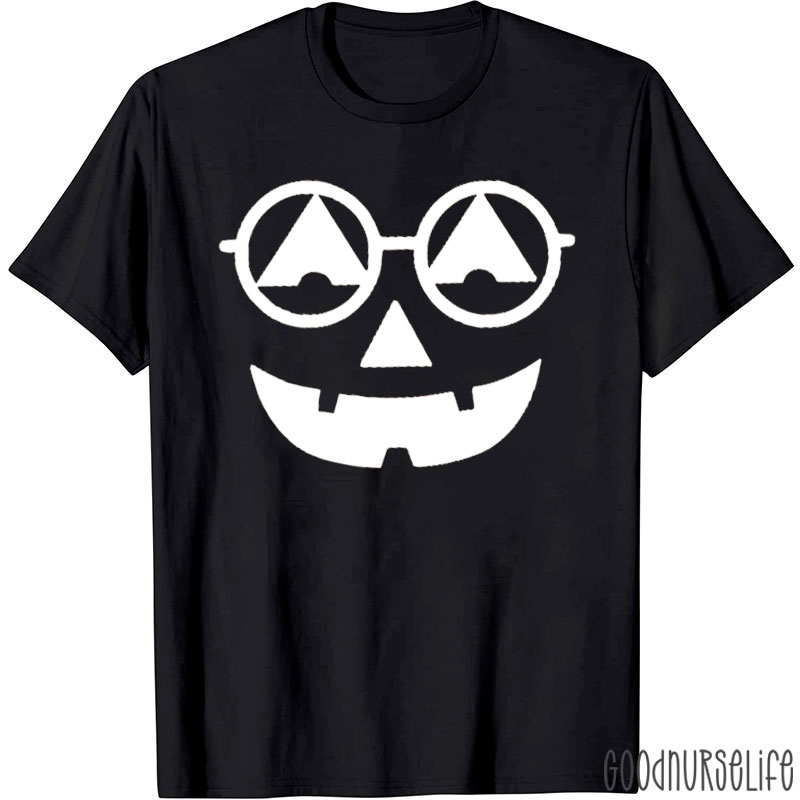 Halloween Pumpkin Face With Glasses T-Shirt
