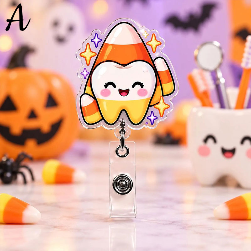 Halloween Vibe Teeth Badge Reel
