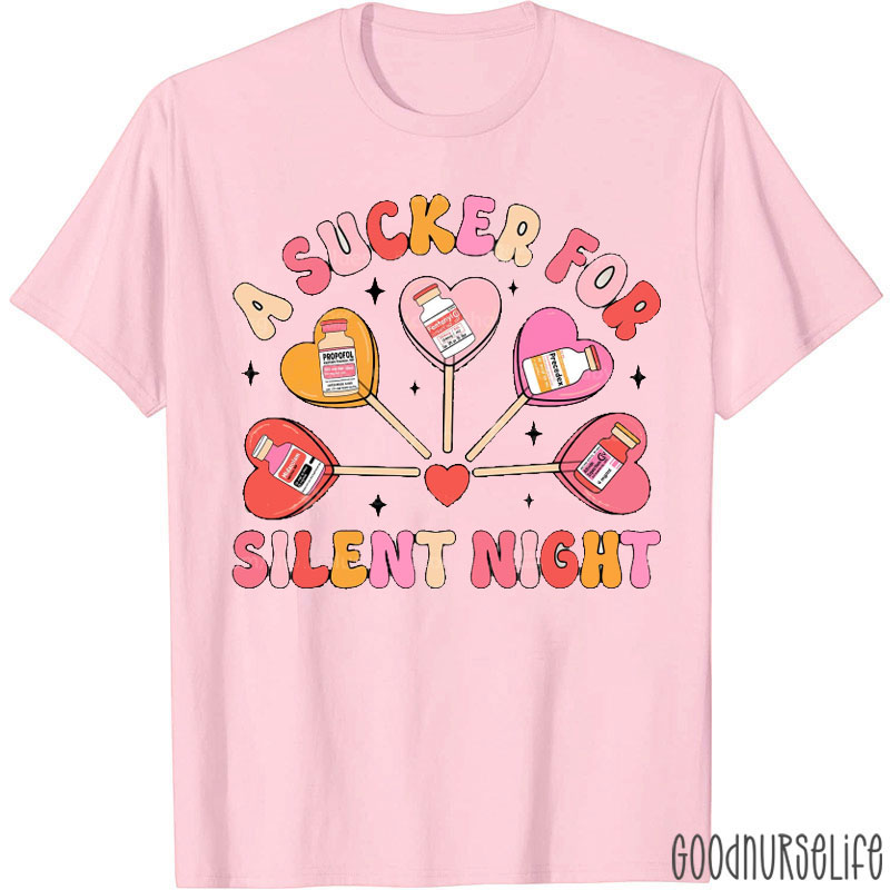 A Sucker For Silent Night Nurse T-shirt