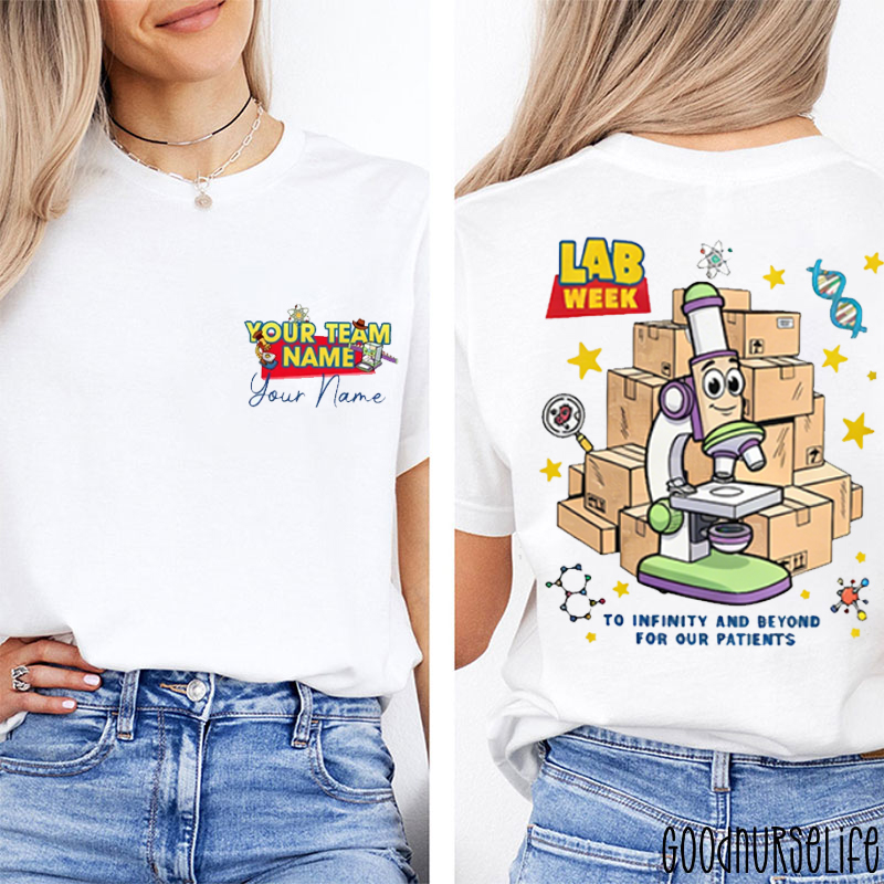 Personalized Funny Lab Equipment Lab Week Two Sided T-Shirt