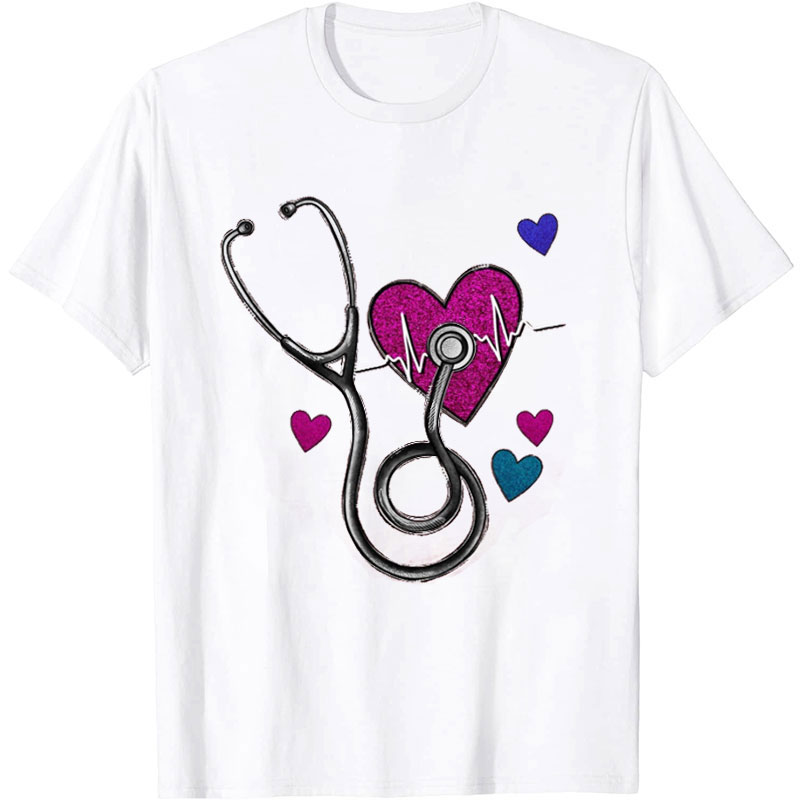 Stethoscope Heart Nurse T-Shirt
