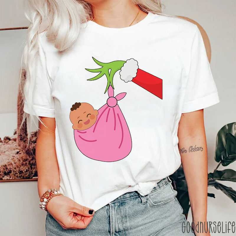 Christmas Hands Take Your Baby Nurse T-shirt