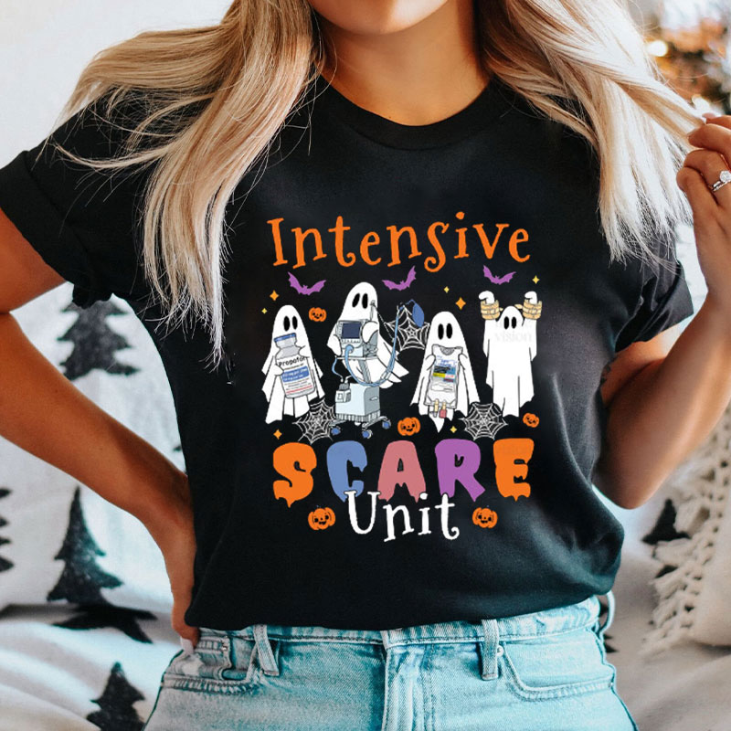 Ghostly ICU Intensive Scare Unit Nurse T-Shirt