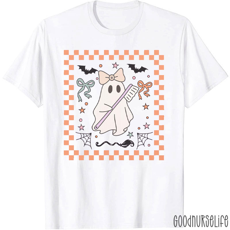 Cute Halloween Ghost With Toothbrush T-Shirt