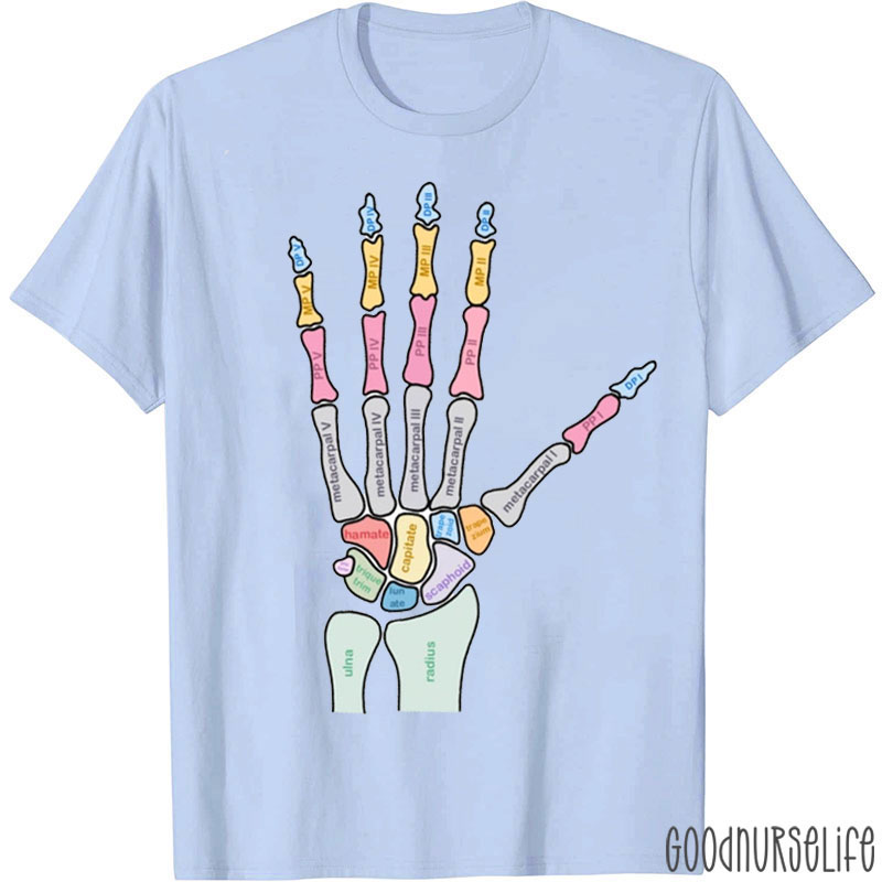 Hand Anatomy Diagram Nurse T-Shirt