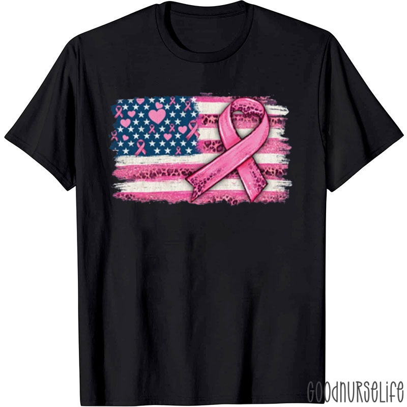 Flag Of Breast Cancer Prevention Ribbon Elements T-Shirt