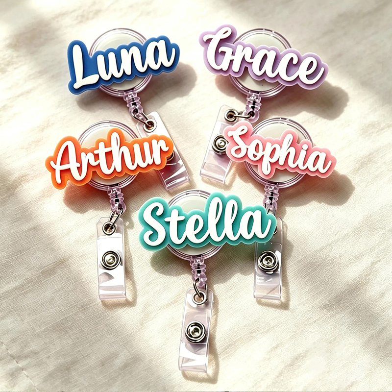 Personalized Colorful Name Nurse Badge Reel