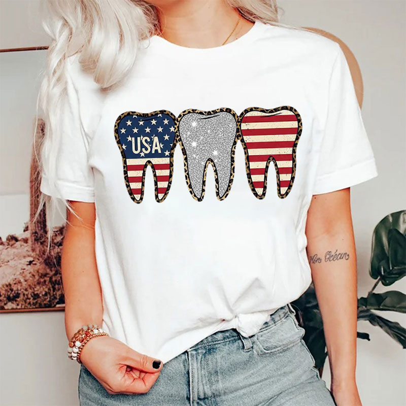 4th Of July Tooth Nurse T-Shirt