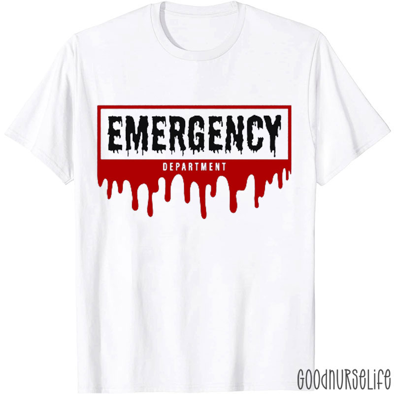 Spooky Season Blood Emergency Department Nurse T-Shirt