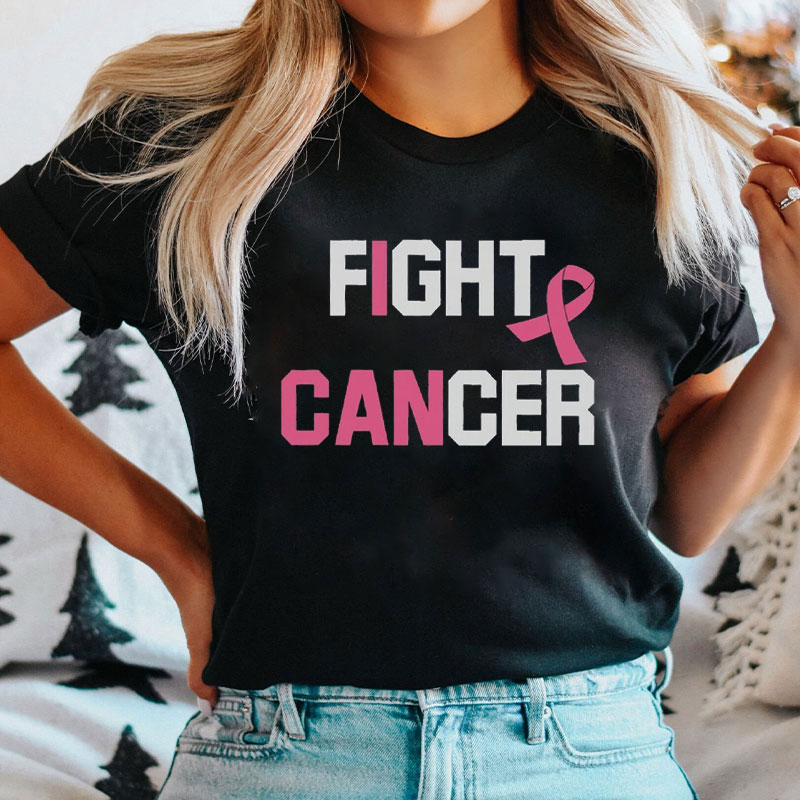 Breast Cancer Awareness Fight Cancer With Pink Ribbon Nurse T-Shirt
