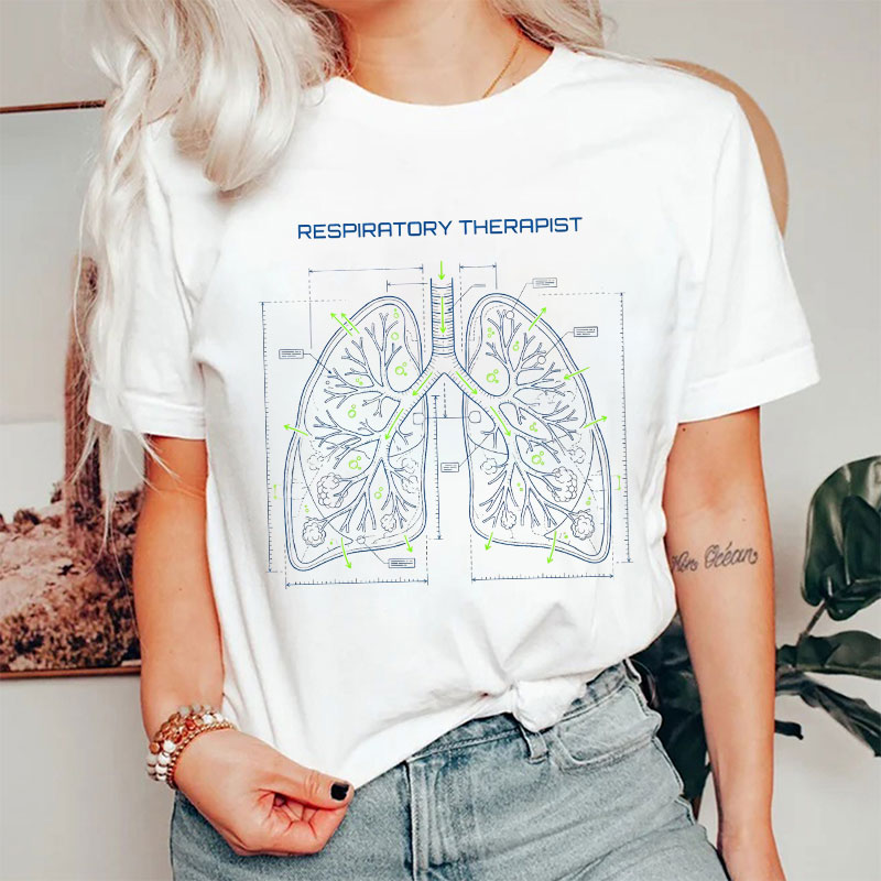 Lung Blueprint Respiratory Therapist T-Shirt