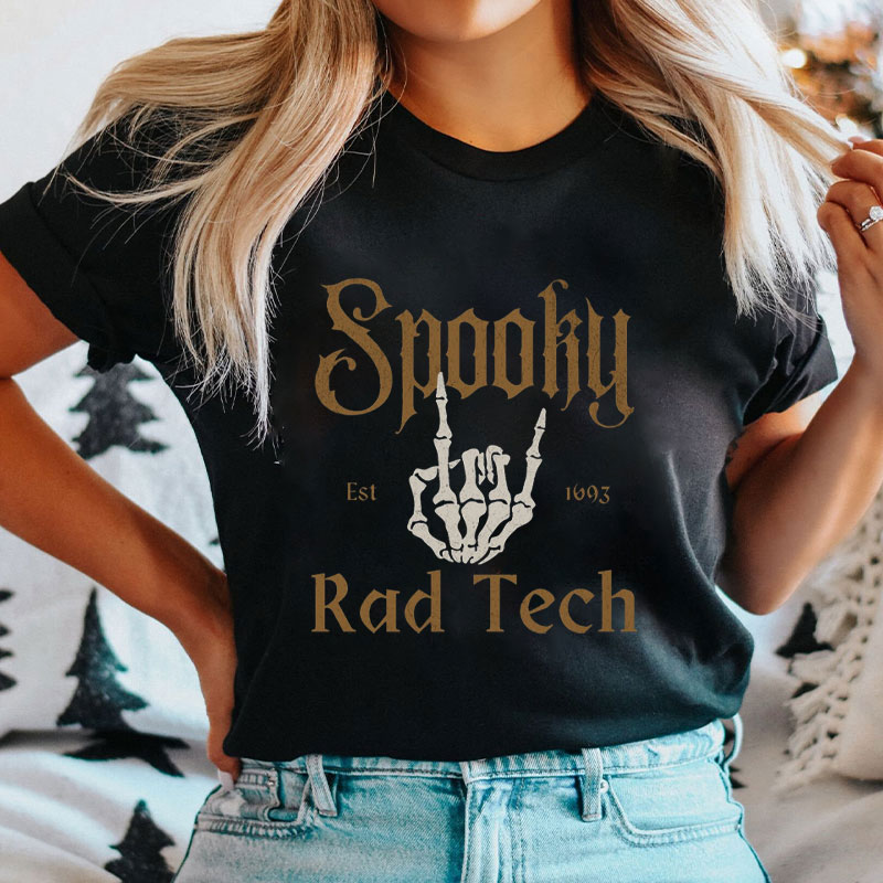 Skeletal Hand Spooky Rad Tech T-Shirt