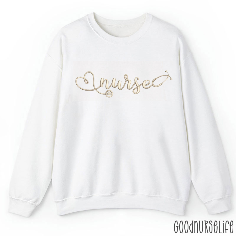 Embroidered Nurse And Stethoscope Nurse Sweatshirt