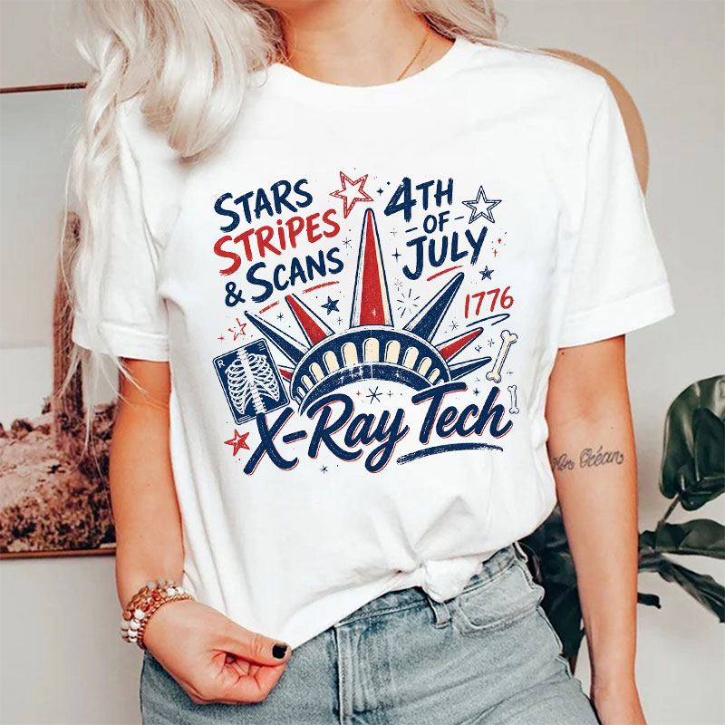 Stars Stripes And Scans Xray Tech T-Shirt