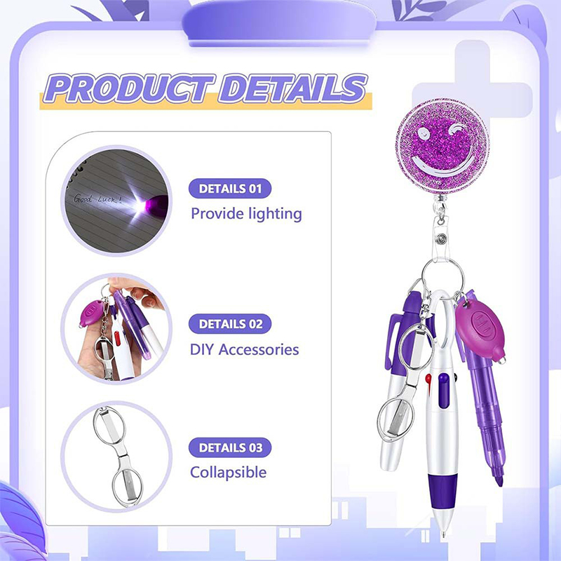 Glitter Smiley Nurse Badge Reel