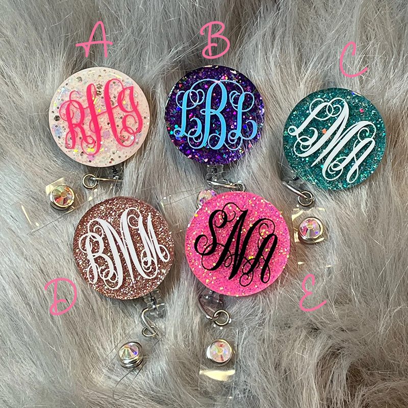 Personalized Monogrammed Name Badge Reel