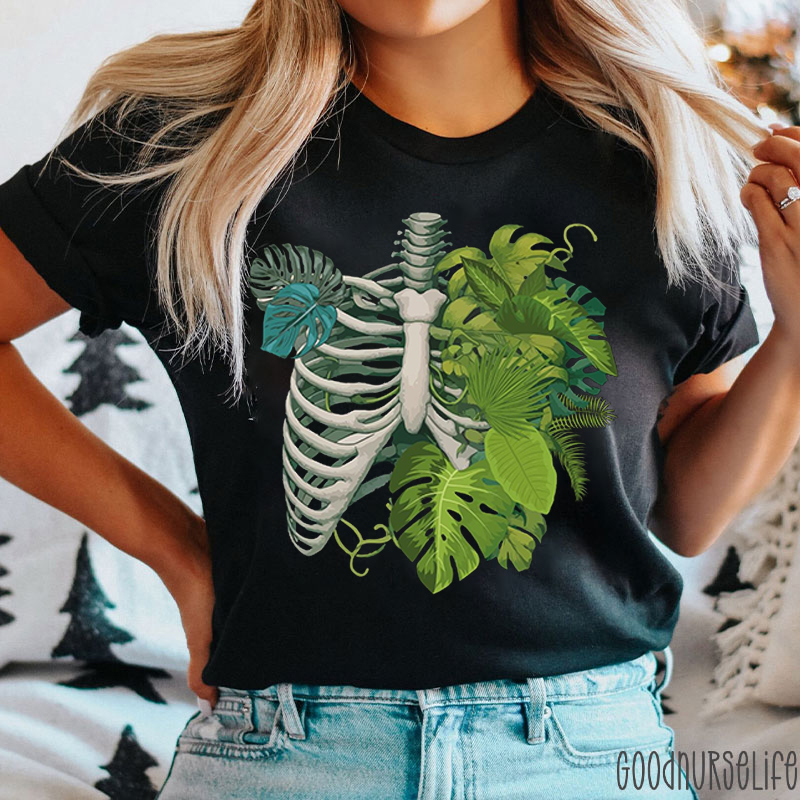Skeleton Plant Body Nurse T-Shirt