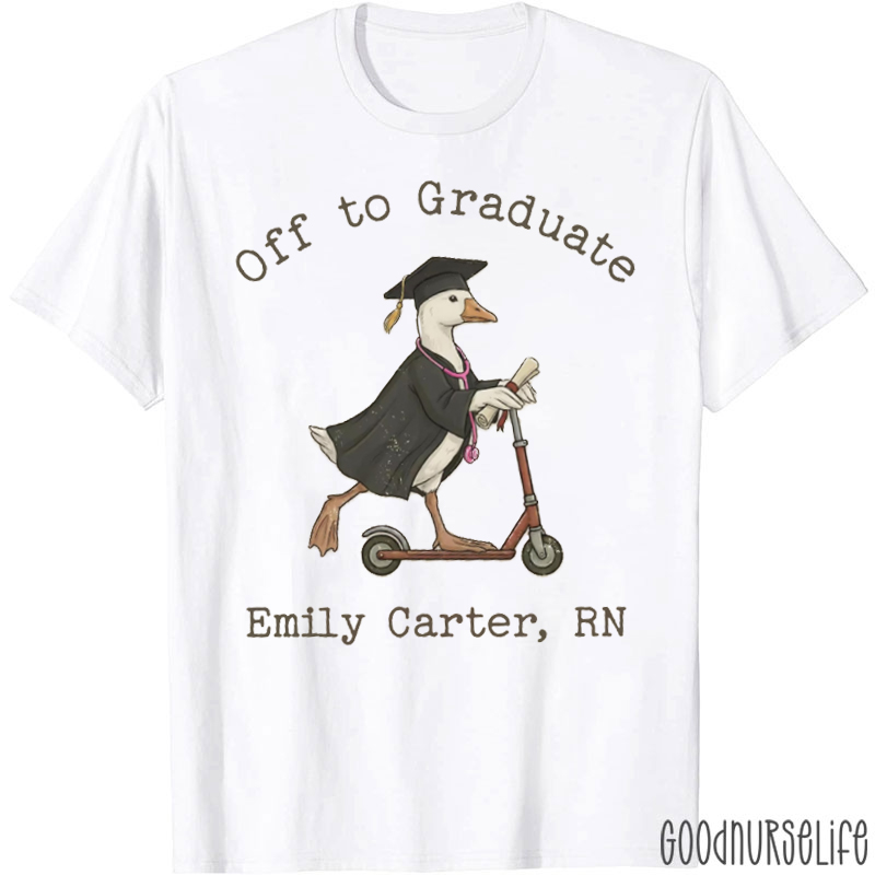Personalized Silly Goose Off To Graduate T-shirt