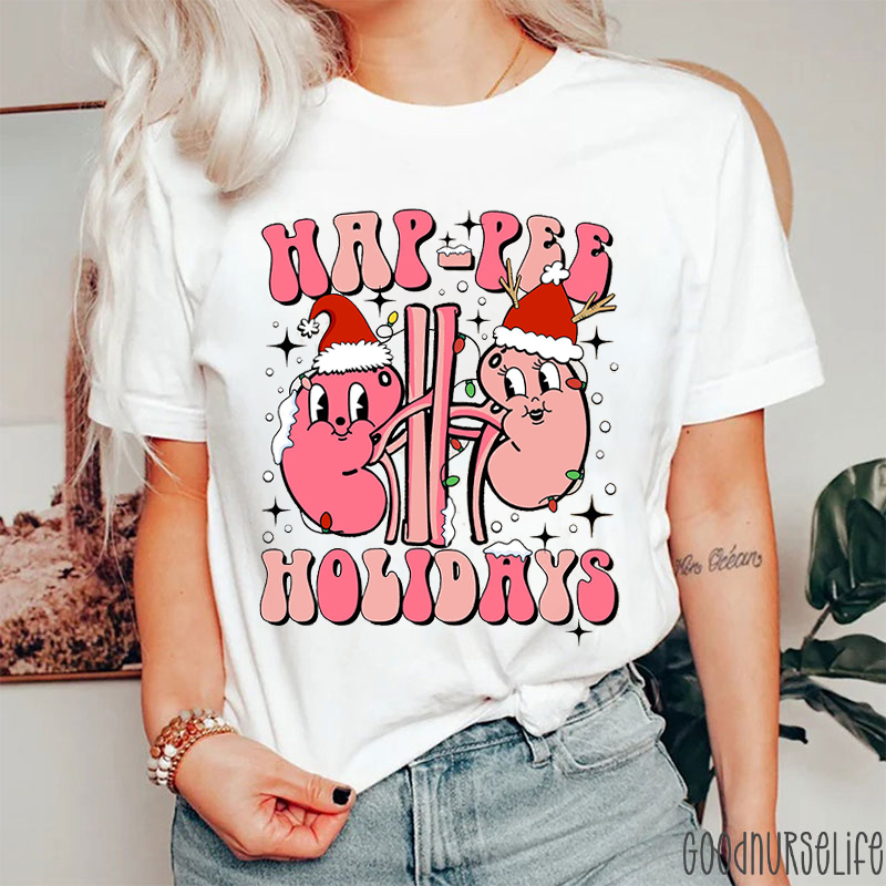 Cute Kidney Happee Holidays Nurse T-shirt