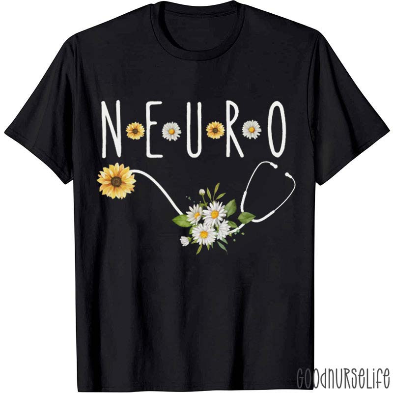 Neuro Dept Daisy Sunflower Nurse T-Shirt
