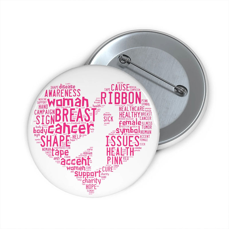 Woman Breast Cancer Awareness Nurse Pinback Button