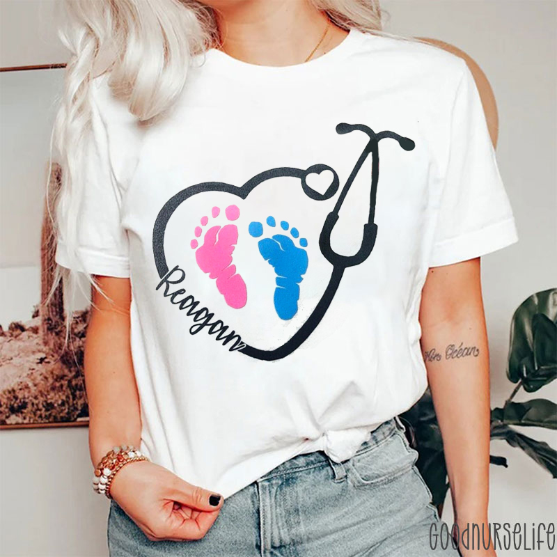 Personalized Name NICU Stethoscope Nurse T-Shirt