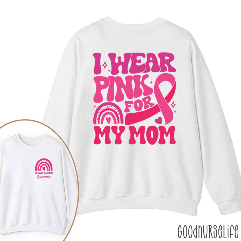 Personalized I Wear Pink Breast Cancer Awareness Nurse Two Sided Sweatshirt