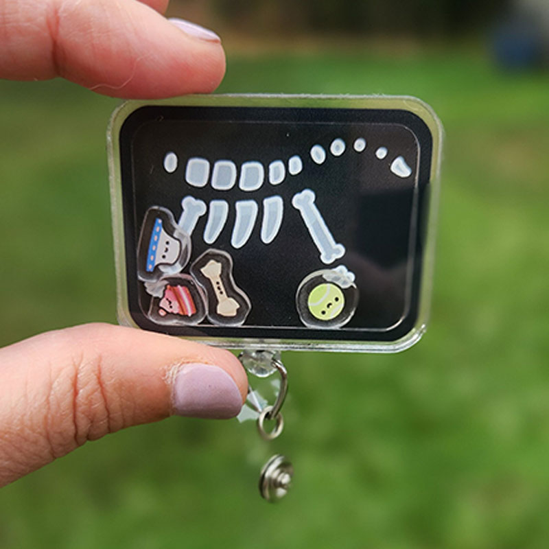 Dog X-Ray Shaker Badge Reel