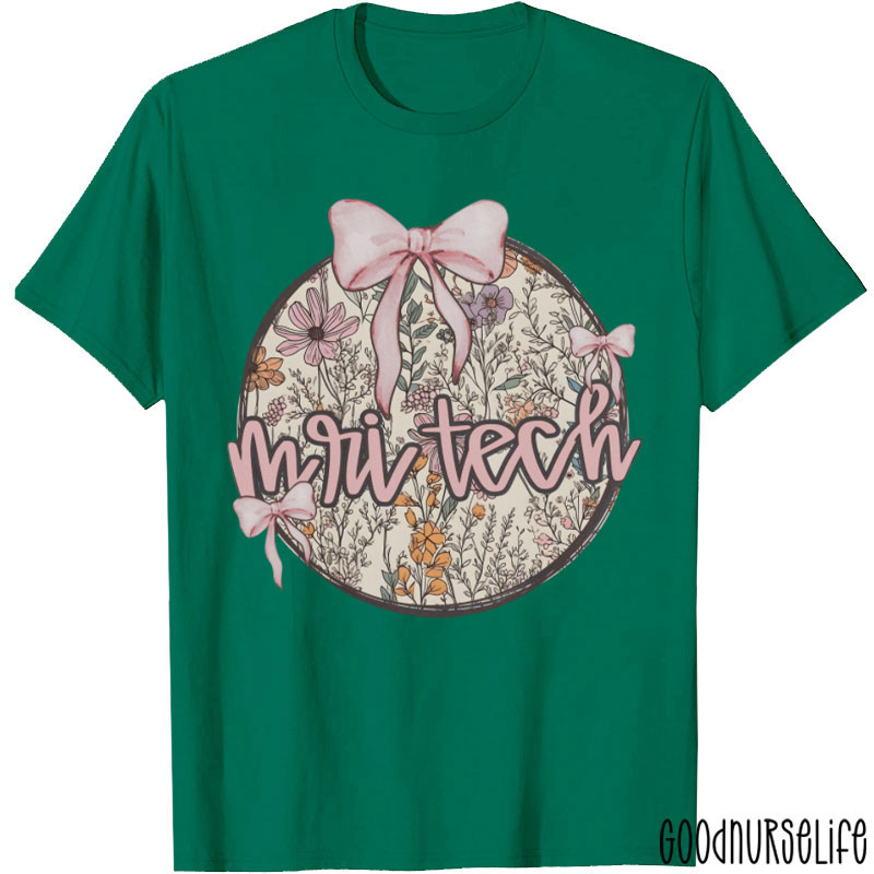 Personalized Floral Nurse Coquette Bow Nurse T-Shirt