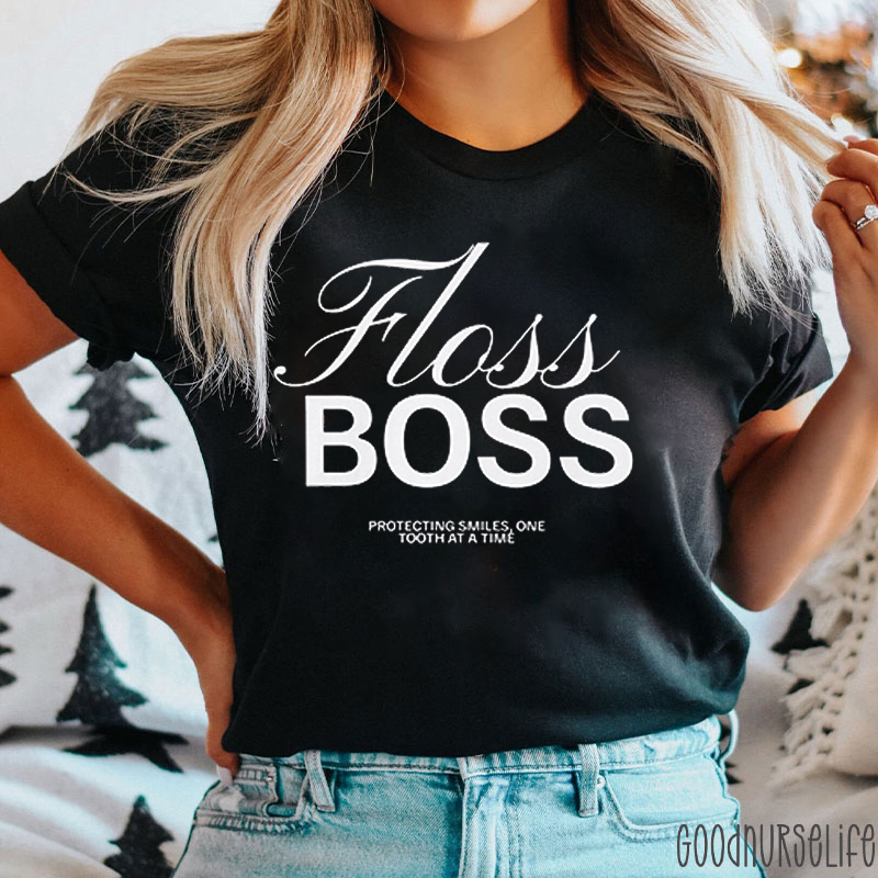 Floss Boss Protecting Smiles One Tooth At A Time Dental T-Shirt