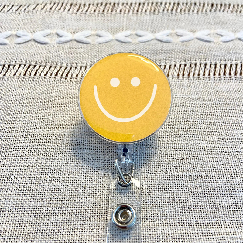 Smiley Face Nurse Badge Reel