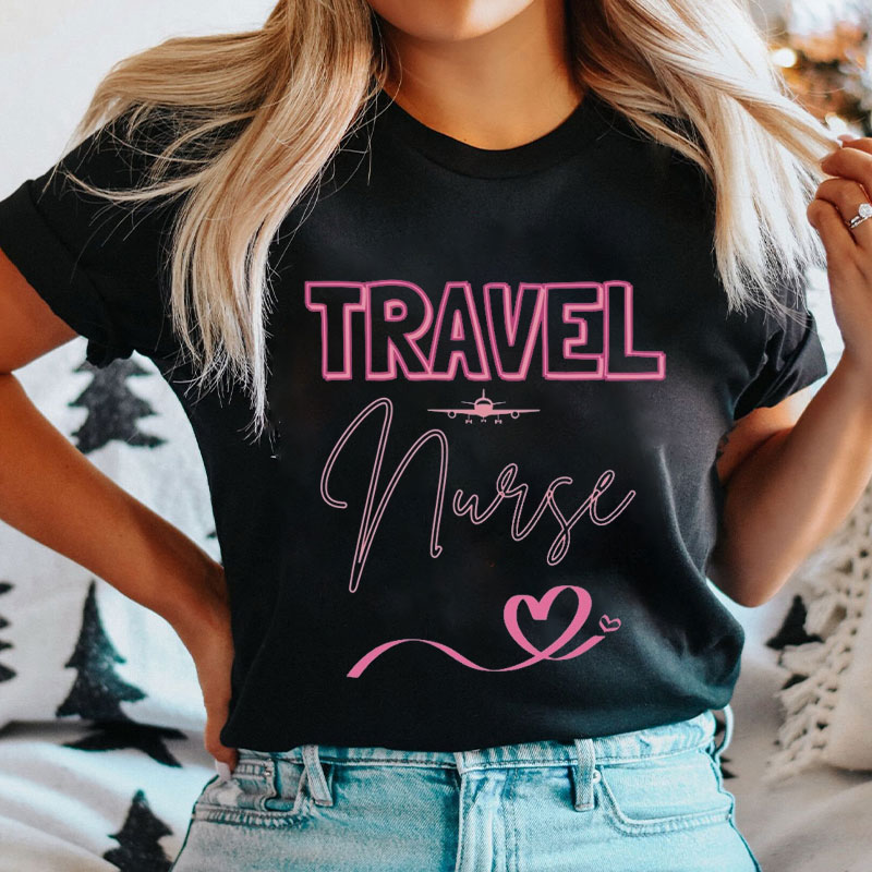 Travel Nurse Heart Nurse T-Shirt