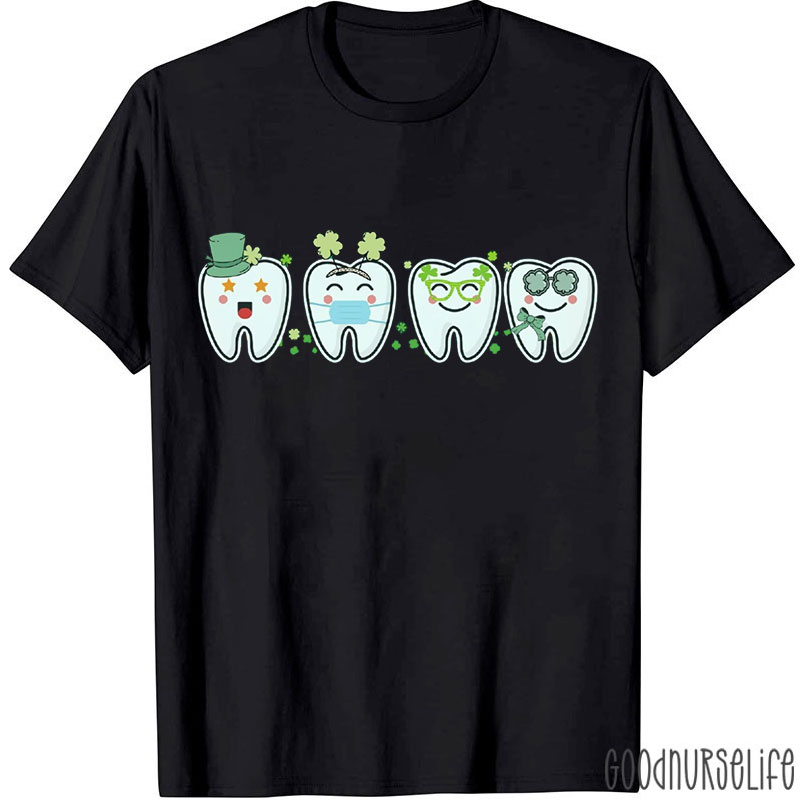 Saint Patrick's Day Clover Dental Squad T-Shirt