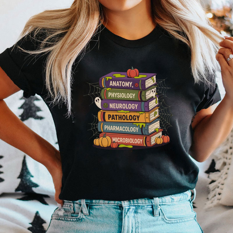 Halloween Decorated Medical Books T-Shirt