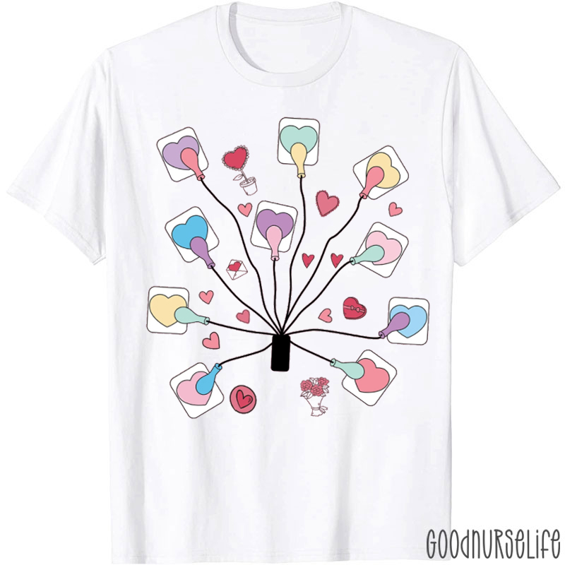 Valentines EKG Leads Cheat T-shirt