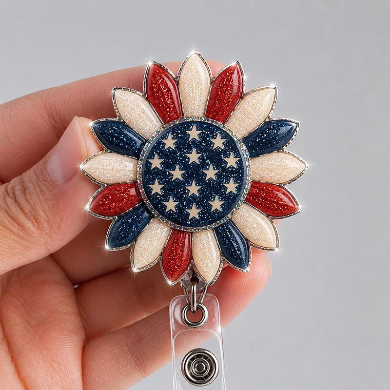250 America Sunflower Nurse Badge Reel