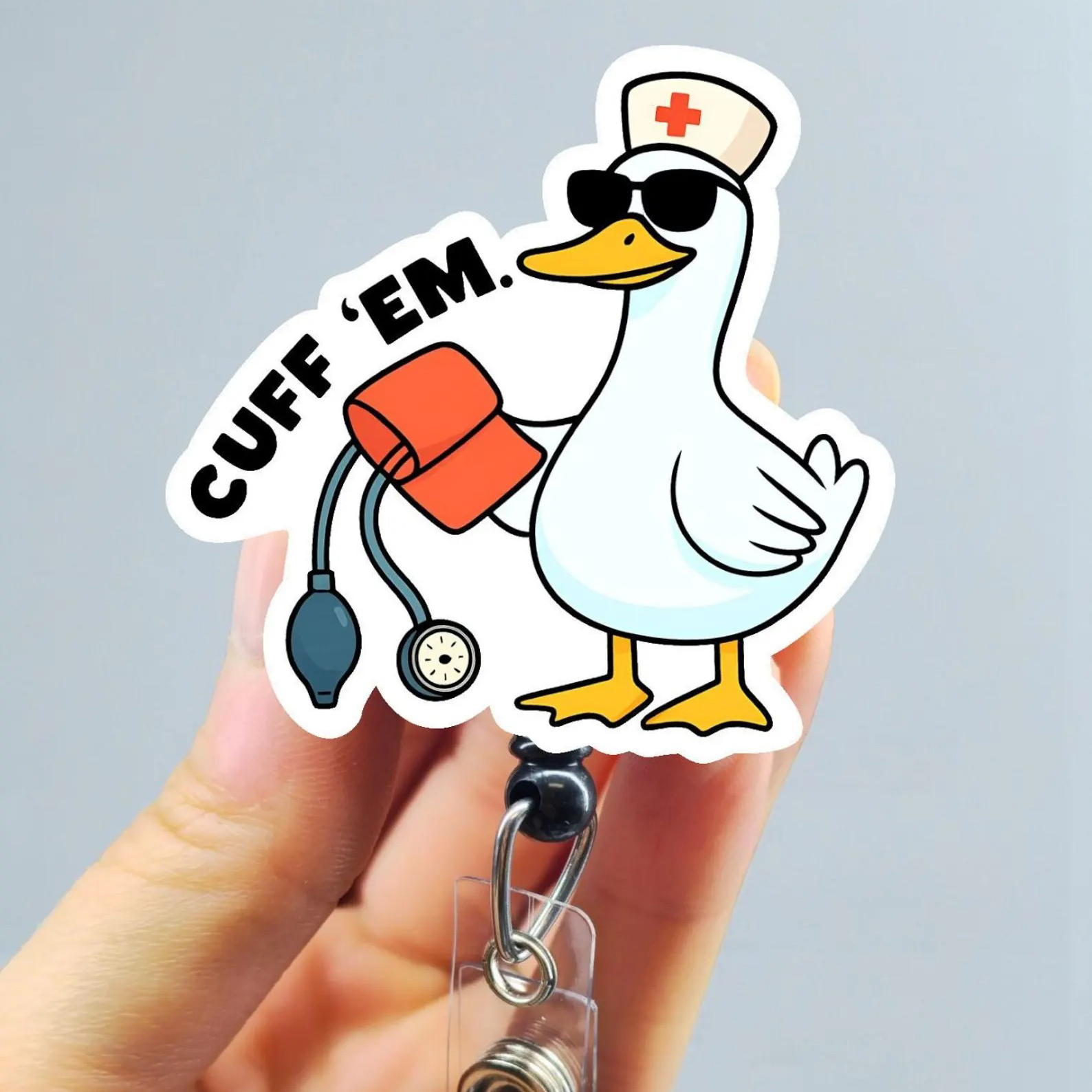 Silly Goose Cuff 'em Badge Reel