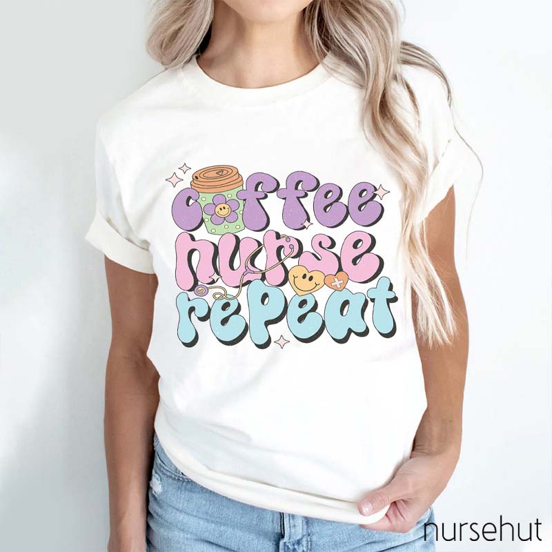 Coffee Nurse Repeat Nurse T-Shirt