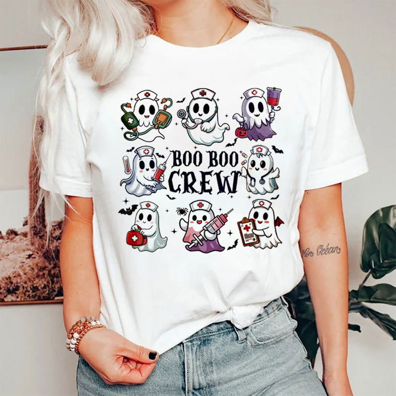 Different Kinds Of Cute Ghost Doll Boo Boo Crew Nurse T-Shirt