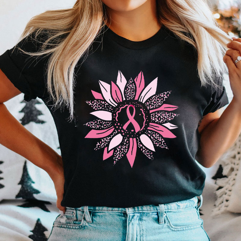 Breast Cancer Sunflower Nurse T-Shirt