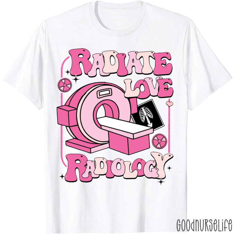 Radiate Love Valentine Radiology T-shirt